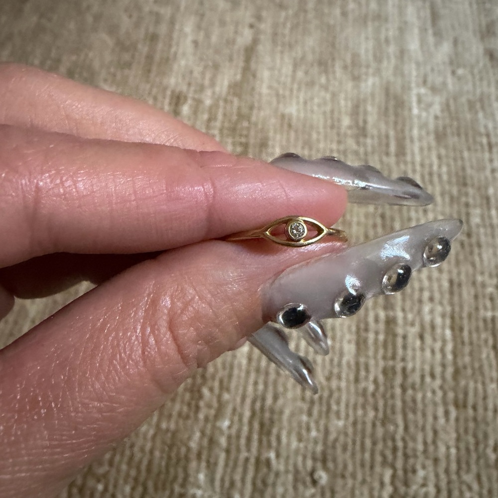 14K Evil Eye Ring with Diamond
